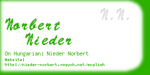 norbert nieder business card